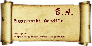 Bugyinszki Arnót névjegykártya